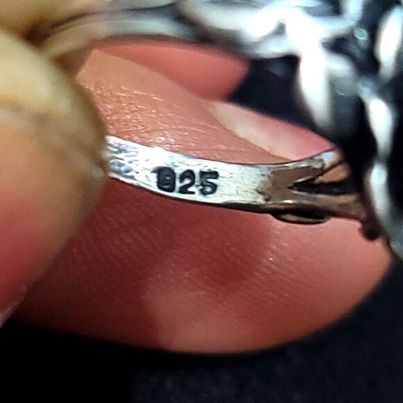 Sterling Silver Detailed Rose Ring Size 5 - Picture 6 of 7